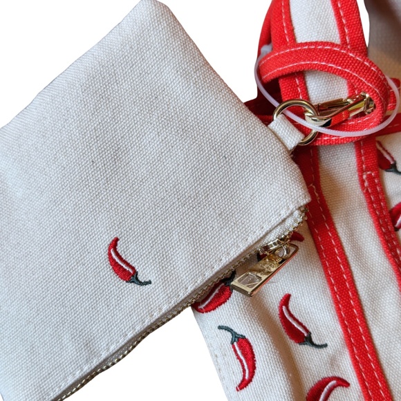 Viral Chili Madden Girl Mini Tote NWT Cross Body Red Canvas Bag